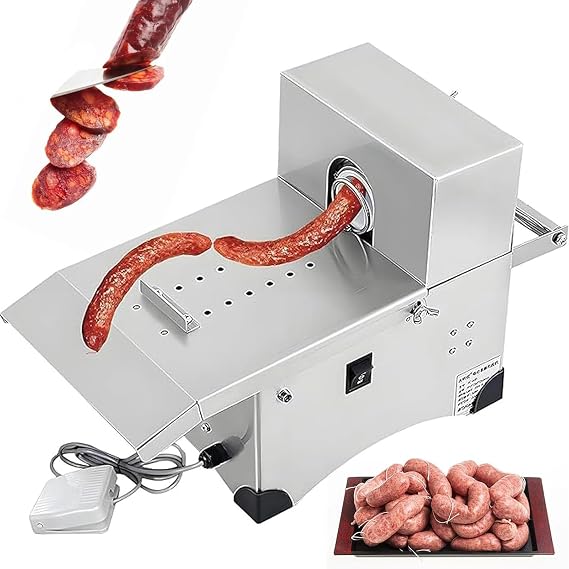 Automatic Sausage Linker Machine, Two Modes, Adjustable Tension, Quick Cable Change, Sausage Tying Equipment for Supermarkets, Butcher Shops