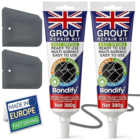 Waterproof Dark Grey Grout Repair Kit Ready Mixed FAST DRYING 380g