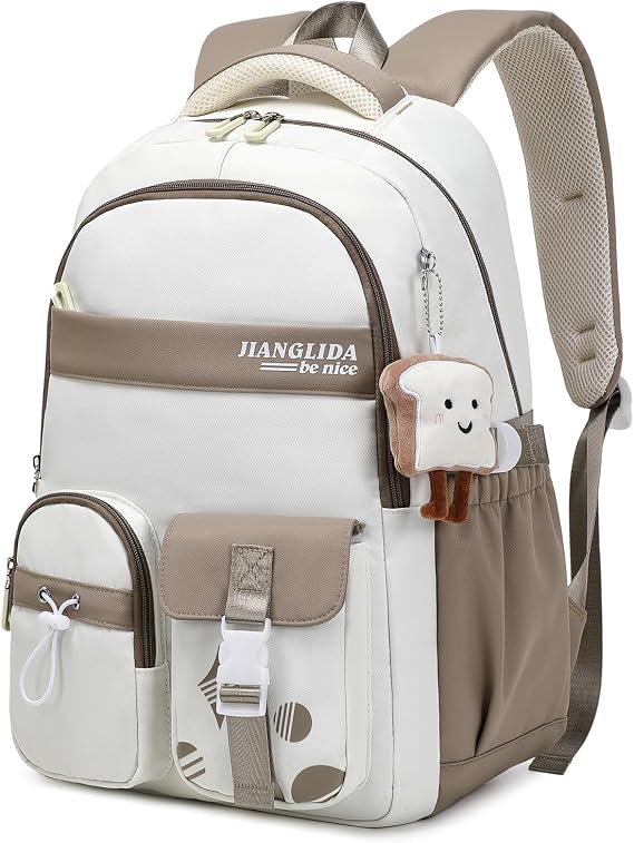 Amythe Girls School Backpacks with Trolley Strap, Brown