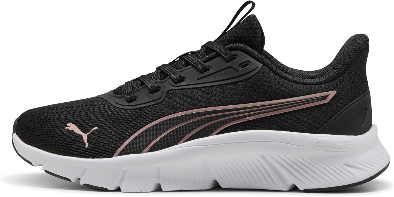 PUMA Unisex FlexFocus Lite Modern Running Shoes, Puma Black-Puma White-Rose Gold, 10 UK
