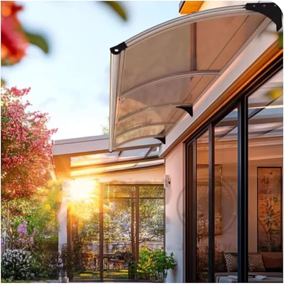 Veranda, giriş ve çatı için çok yönlü dış mekan gölgelik - bahçeler, restoranlar ve pencereler için güneş koruması - Birden fazla birim bağlanabilir (120 x 140 cm / 47 x 55 inç