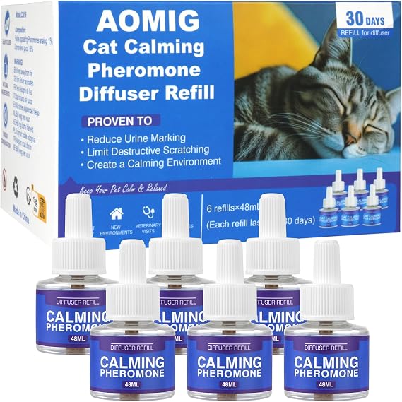 Aomig Calming Insert for Cats 6 Pieces Soothing Pheromone Set