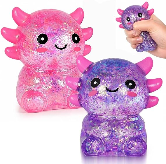 2 PCS Axolotl Squishy, Cute Slow Rising Squishy Toys for Anxiety