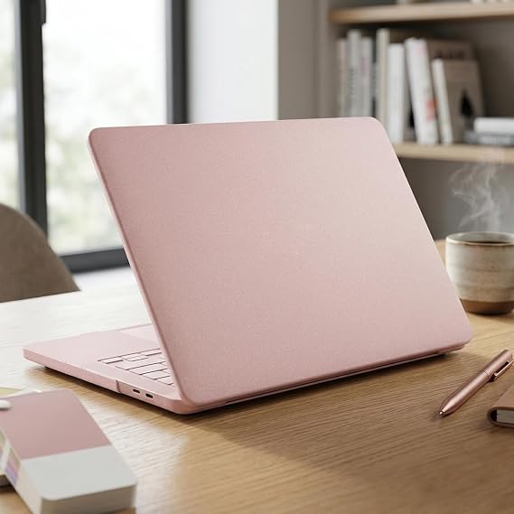 Apple Macbook Neo 13" İnç Uyumlu Kılıf A3404 (2026) Mat Buzlu Koruyucu Sert Kapak Pastel Pembe