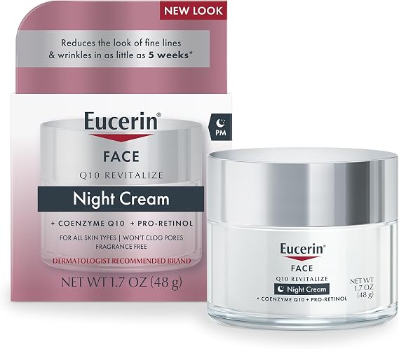 Eucerin Q10 Anti-Wrinkle Night Cream + Pro-Retinol, Facial Cream for Sensitive Skin, 50 ml Bottle