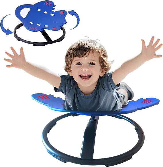 Sensory Spinning Chair for Kids,Autism Childs Swivel Chair,Sit and Spin Toy,Sensory Equipment,Non-Slip Metal Base Indoor and Outdoor Training Body Coordination