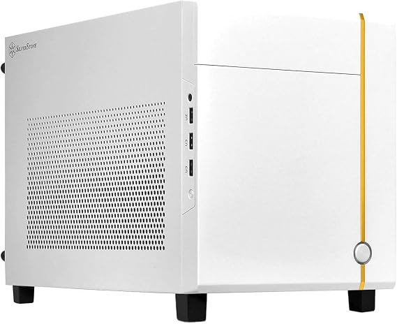 Silverstone Technology SUGO 14, White, Mini-ITX Cube Chassis, Supports 3 Slot Full Length GPUs/ATX PSU / 240mm AIO, 4 Removable Panels, SST-SG14W
