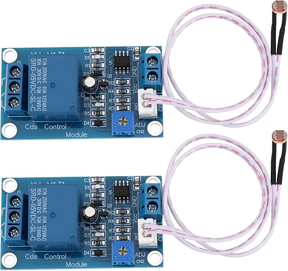 YINETTECH 2pcs 5V XH-M131 Light Sensitive Resistance Module Light Control Module Light Control Switch Photoresistor Relay Module Brightness Automatic Control