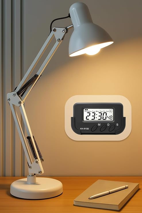 2li SET Masa Lambası + Kronometreli Pomodoro Ders Çalışma Masa Lambası (Beyaz 811) [Enerji Sınıfı A]