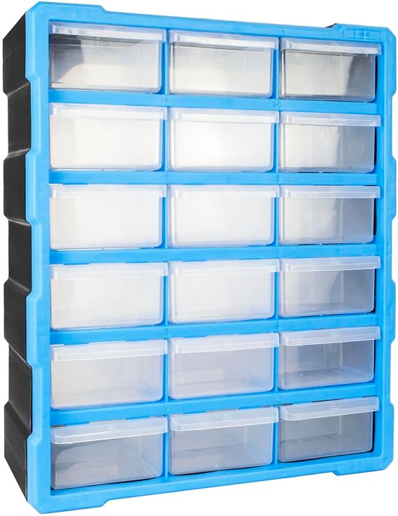 TekBox DIY Storage Organiser Craft Box Cabinet (18 Large Drawers)