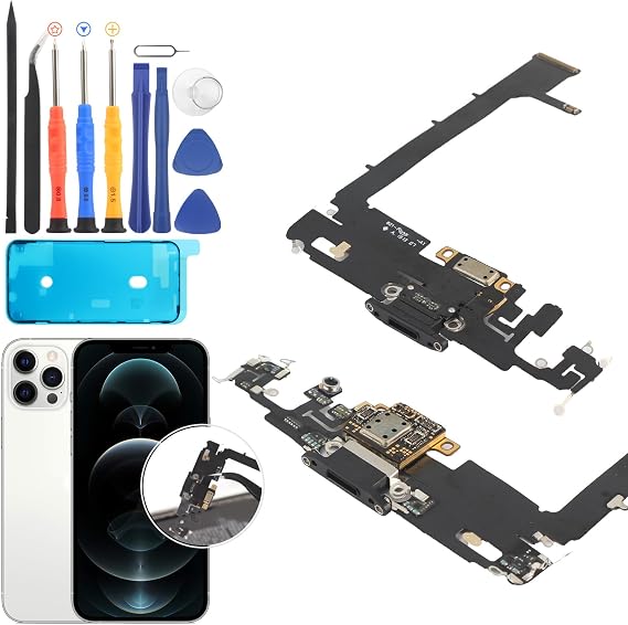 iPhone 11 Pro Max Dock Connector Charging Port Flex Cable USB Charger Dock Board Connector for iPhone 11 Pro Max Black with Tools