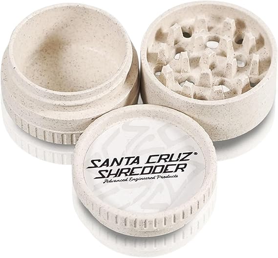 Santa Cruz Shredder Grinder for Herbs Knurled Top for Stronger Grip 3-Piece 2.2" (White)