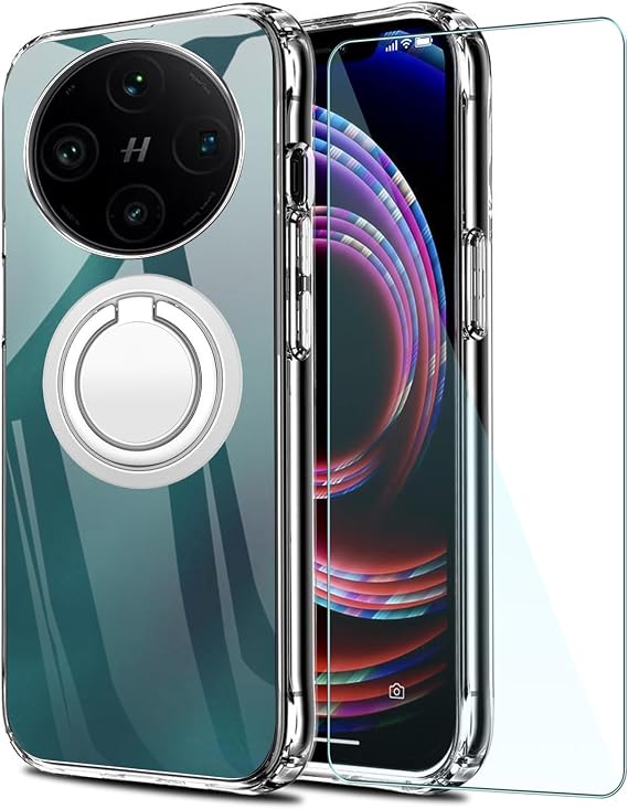 Case for vivo iQOO Z10 with Stand and Screen Protector,Shockproof Cover,Ultra Thin Anti-Fingerprint Cover for vivo iQOO Z10,Transparent - Z