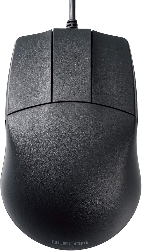 エレコム マウス 有線 Mサイズ 3ボタン Cad向け ホイールレス 左右対称 600/1200カウント2段階調整 ブラック M-cad01ubbk