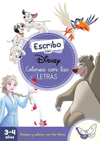 Escribo con Disney. Colorea con las letras (Disney. Primeros aprendizajes): Con letras y figuras para reseguir (Aprendo con Disney)