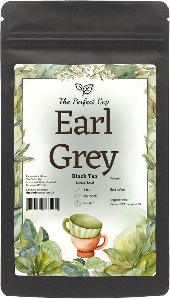 Earl Grey Loose Leaf Black Tea with Bergamot Oil, Rich & Citrusy, 100g