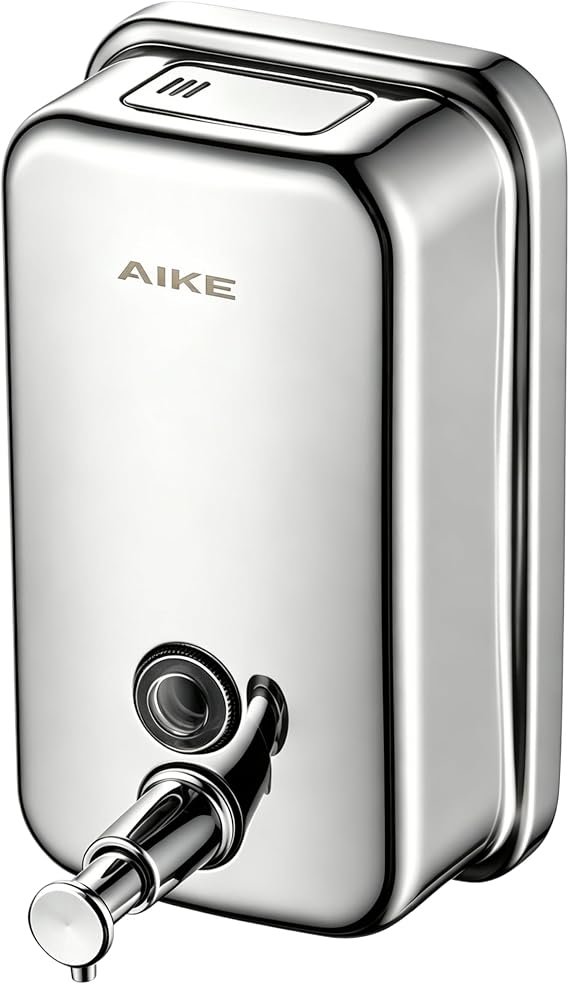 AIKE Soap Dispenser Wall Mounted, 1000ml Polished Stainless Steel Finish