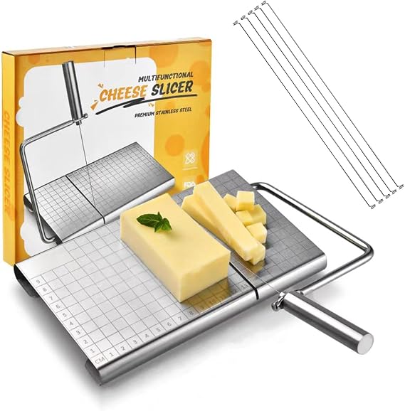 Cheese Cutter with Markings, Cheese Knife Has 6 Steel Wires