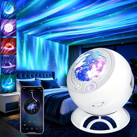 Aurora Star Galaxy Night Lights Projector for Bedroom,Gifts for Girl&Boy [Energy Class A]