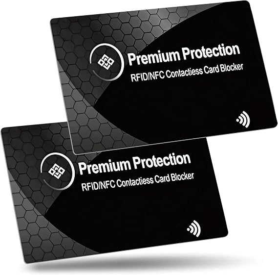 RFID Blocking Cards, Bank & Credit Card Protector, 2 Pack, Black
