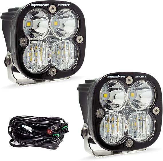 Baja Designs, 557803, LED Light, Squadron Sport, Black, Driving/Combo, Pair