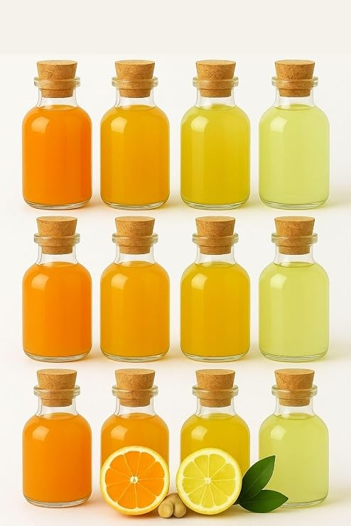 12 Pieces Transparent Glass Shot Bottle Cork Stopper Gift Fragrance Ornament Multi-Purpose Bottle 50ml