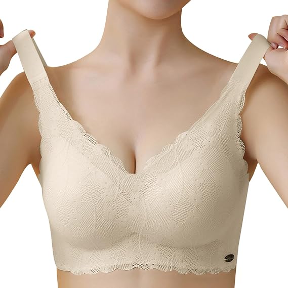 Push Up Bra Non Wired Bras for Women UK Casual Adjustable Wireless Top Breathable and Gentle Gathering Soft Support Lingerie for Everyday Comfort