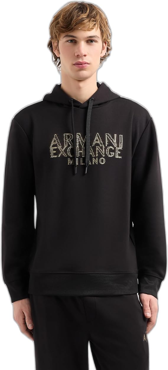 Armani Exchange Regular Fit Kapüşonlu Efektli Logo Baskılı Sweat Erkek SWEAT XM000332 AF12269 UC001