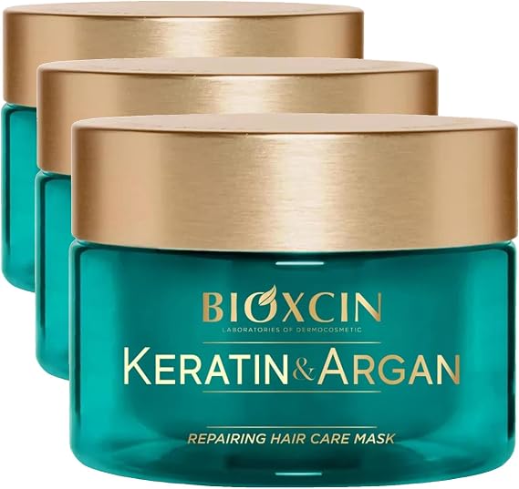 Bioxcin Keratin & Argan Onarıcı Saç Bakım Maskesi 225 ml – Yıpranmış Saçlar İçin Nemlendirici ve Onarıcı Bakım (3 paketi)