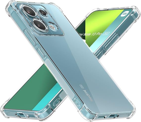 Cresee Case for Xiaomi Redmi Note 13 Pro 5G / Poco X6 5G, Clear Phone Case with Reinforced Corners Camera Protection Bumper Slim Fit Shockproof Flexible TPU Case, Transparent