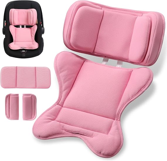 TinlyFinly Infant Car seat Insert, for Preemie Newborn Infant, Pink