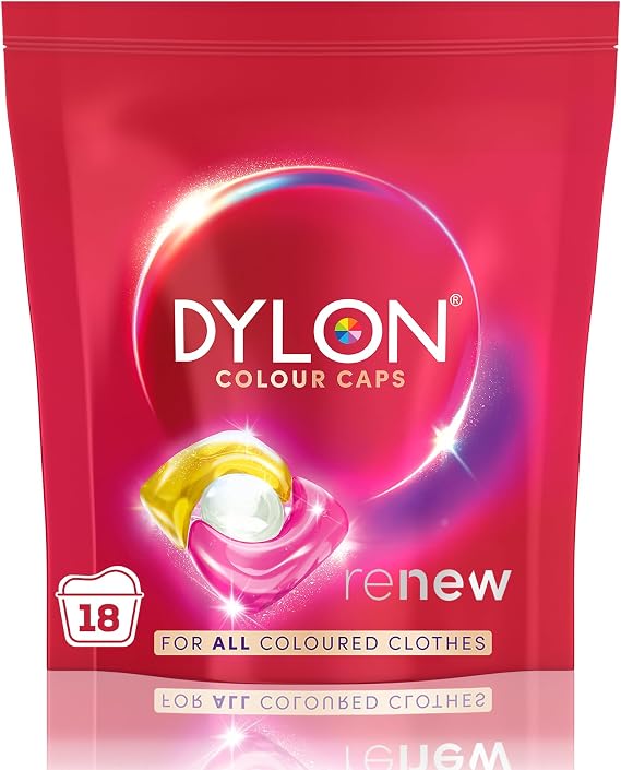 Dylon Colour: Colour Caps (18 Wash Loads), Dylon Colour Caps for all Coloured Clothes, Colour Laundry Detergent Pods to Protect Colours, renewing in every wash with optimal results in 10 washes