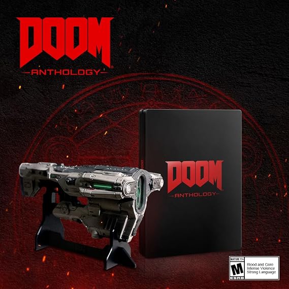 Doom Anthology PlayStation - For PS4 / PS5 - Rated M+17 (Mature) - First Person Shooter - Includes: Exclusive SteelBook and a 5 inch replica of the BFG