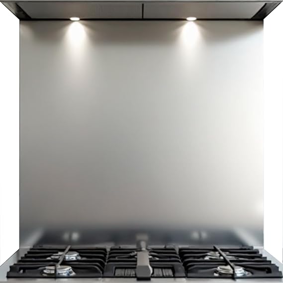 Stainless Steel Splashback – Brushed finish - Splashback for Kitchen – cooker splashback – kitchen splashback – multiple sized kitchen splashbacks for walls (With holes, 600mm x 900mm) [Energy Class A+]