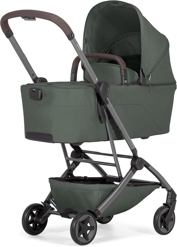 Joolz Aer2 Lightweight Travel Stroller Set with Ultra-Light Bassinet with One-Hand Quick Fold - Large UPF 50+ Canopy (Forest Green)