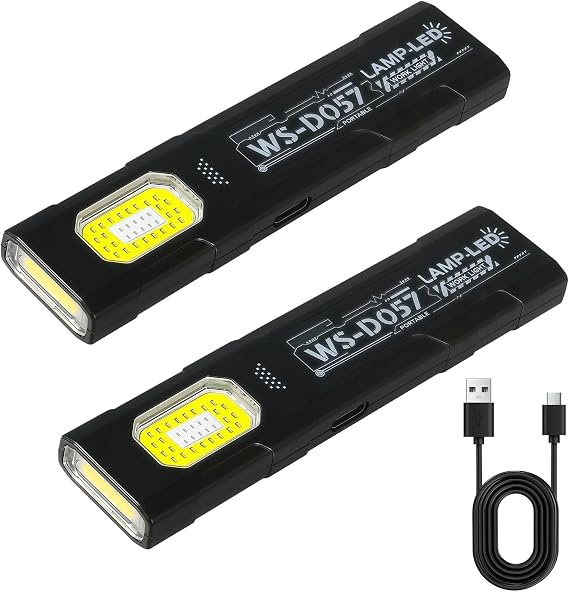2 Pack Mini LED Torch with USB-C Charging for Repair Camping & Emergency [Energy Class A+++]