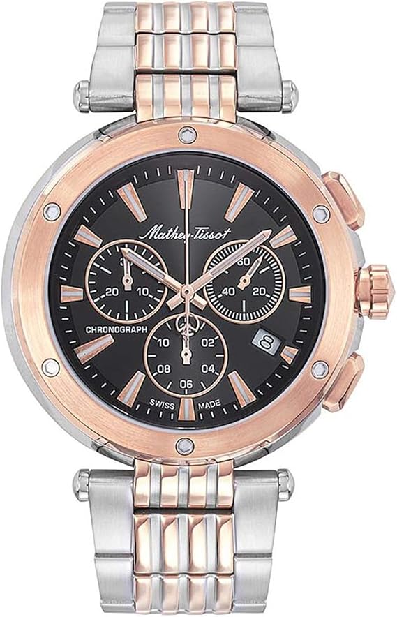 Mathey Tissot Men's Analog Quartz Watch with Stainless Steel Strap H912CHRN