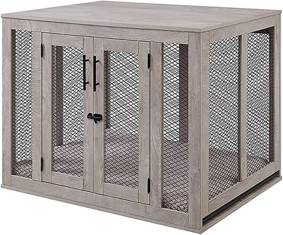 Side End Table Wooden Dog Cage Wooden Cage Kennel Furniture Indoor Furniture Style Large Dog Crate Decorative Dog Kennel Dog House Indoor for Small Medium Dogs up to 145 lb. (Size : 98x71x79cm)