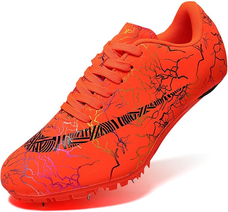 Men's Track Spike Shoes Lightweight Breathable Running Sneakers for Distance Sprinting Athletic Training Jumping Track and Field Suitable for Women and Girls