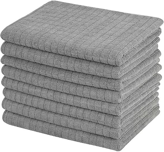 Orret Home 3 Adet Mikrofiber Kareli Mutfak Bezi, 40x40 cm, Leke ve Koku Tutmaz, 1100 GSM, Deterjanla Kullanıma Uygun, Oto Yıkama ve Toz Alma için Simli Bez x3 Adet