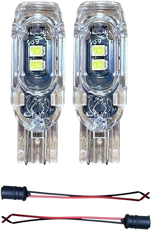 Hideaway 2x Yellow Strobe LED Bulbs + 2x 501 Rubber Holders 12V T10 W5W