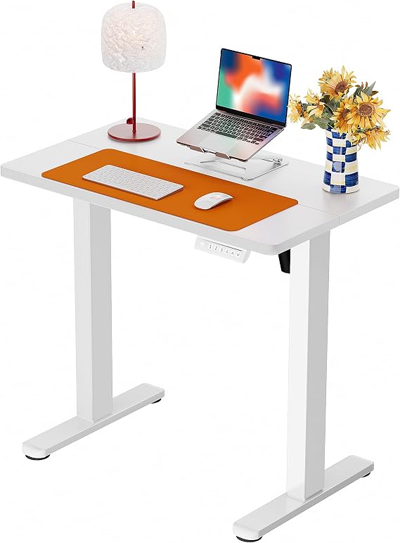 ErGear Adjustable Height Electric Standing Desk 31.5 x 18.9 Inch Sit Stand Up Desk Memory Computer Home Office Desk Two-Piece Desktop White