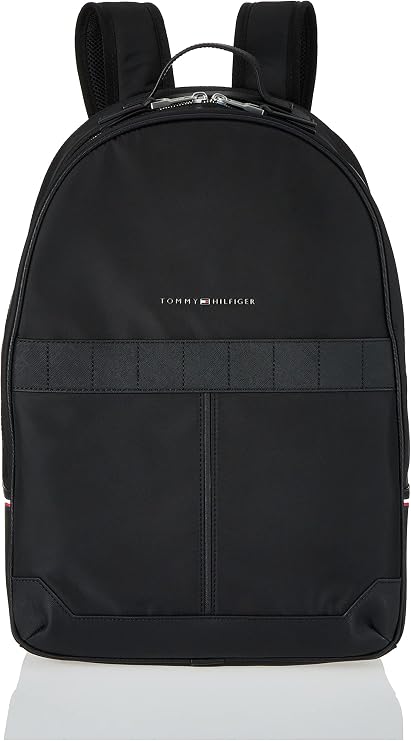 Tommy Hilfiger Men TH Elevated Nylon Backpack Hand Luggage, Black (Black), One Size