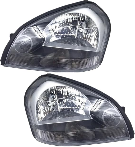 Headlight Assemblies For Hyundai For Tucson 2005-2010 Head Light Lamp Assy Front Bumper Headlight Headlamp Headlamps Assembly(1Pair black)