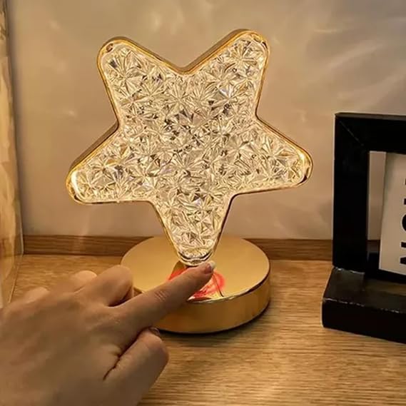LED Yıldız Şekilli Masa Lambası, Dokunmatik Kontrol, Dekoratif Gece Işığı, Altın [Enerji Sınıfı A+++]