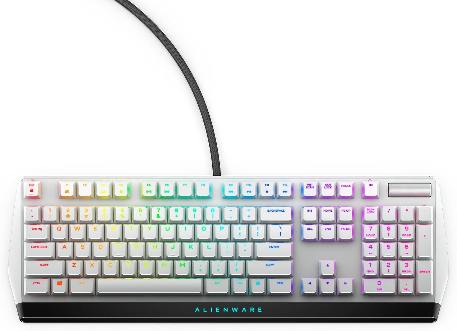 Alienware Yeni Düşük Profilli RGB Oyun Klavyesi AW510K Işık, Anahtar Başına Alienfx RGB Aydınlatma, Medya Kontrolleri ve USB Geçişi, Cherry MX Düşük Profilli Kırmızı Anahtarlar, Ay Işığı