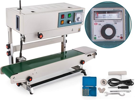 Automatic Continuous Sealing Machine FR-900 - Efficient Packaging Solution with Digital Temperature Control for Bag Films - Vertical Band Sealer