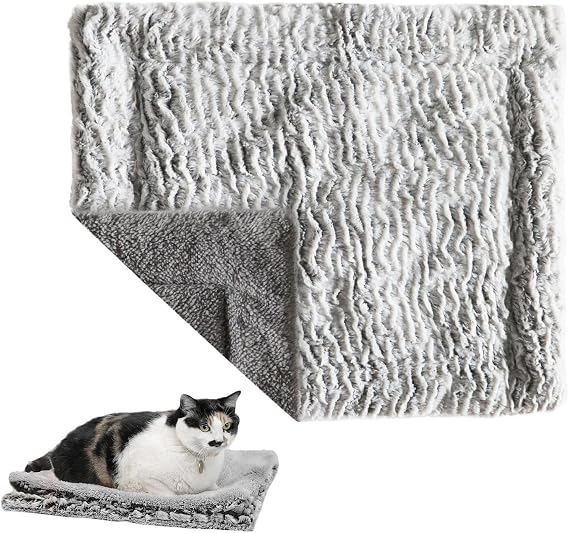 Self Warming Cat Mat, Thermal Pet Blanket, 60x50x5cm/23.62x19.69x1.97 inches Non-Slip Heated Bed for Small Dogs, Kittens, Rabbits for Winter Use in Home, Cage, Couch, Corners