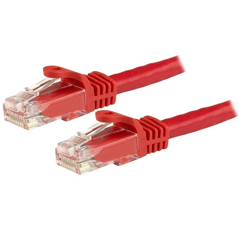 1m CAT6 Ethernet Cable - Red CAT 6 Gigabit Ethernet Wire -650MHz 100W PoE++ RJ45 UTP Category 6 Network/Patch Cord Snagless w/Strain Relief Fluke Tested UL/TIA Certified (N6PATC1MRD)