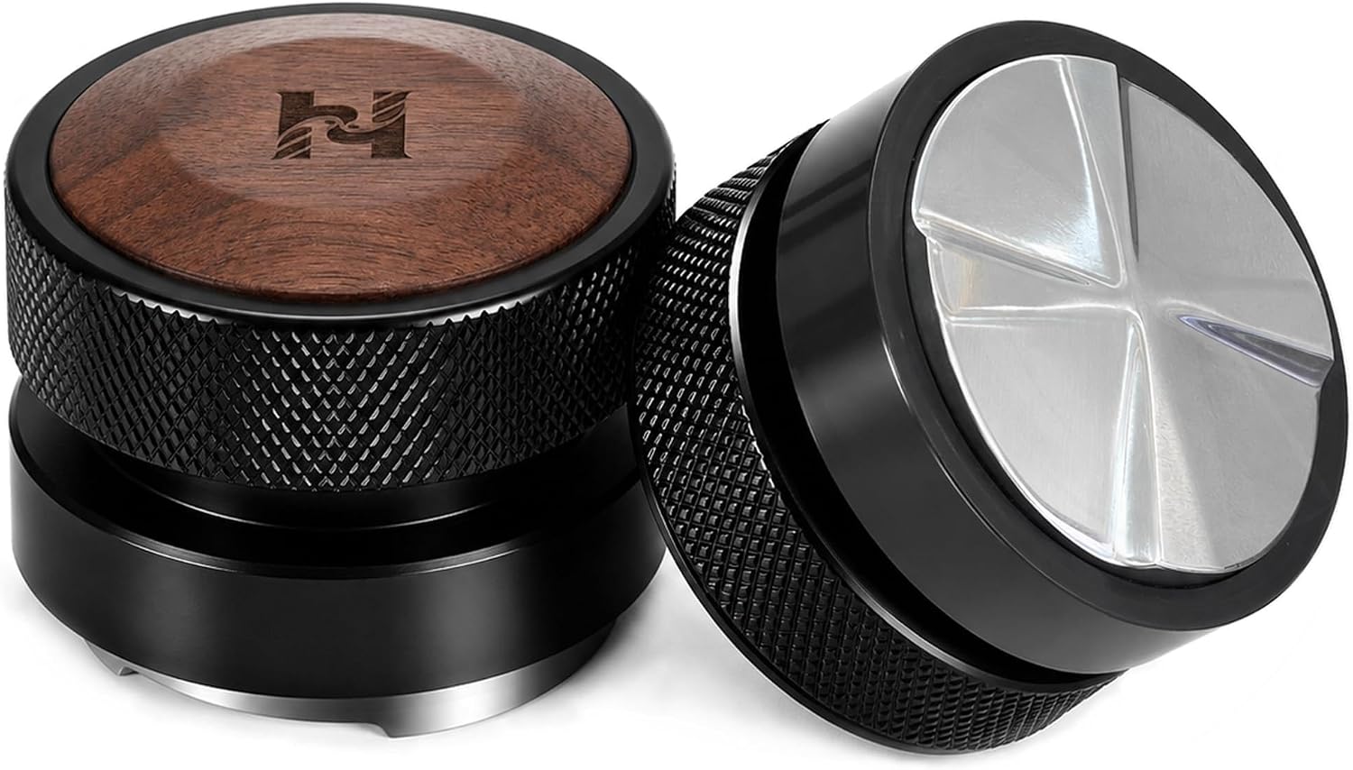 HiBREW 58.5mm Gravity-Based Espresso Distributor, Self-Leveling Distribution, Fits All 58mm Bottomless Portafilters, Anodized Aluminum with 4-Blade Stainless Steel Base, WTD Tools
